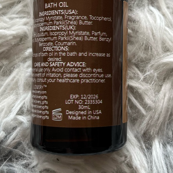 Lovery vanilla coconut bath oil, 30ml, paraben free, vitamin E, shea butter - Picture 3 of 3